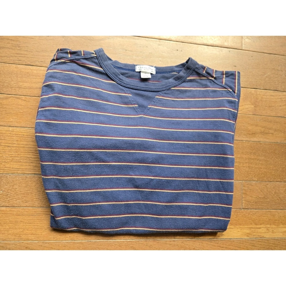 VTG 80s Dior Striped Shirt Large Actifs Long Sleeve Made In Japan Sportswear - Picture 8 of 9